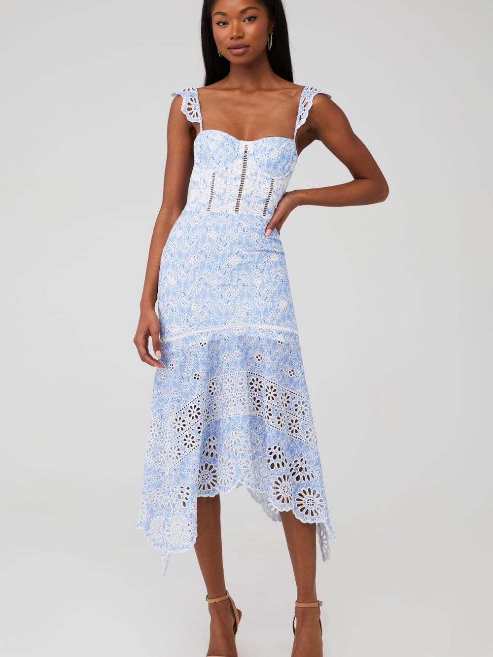 Karina Grimaldi Irma Lace Eyelet Dress